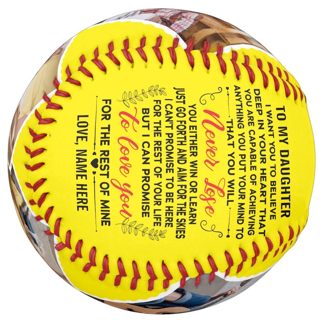 Love Quote To My Daughter with Custom 4 Photos Softball
