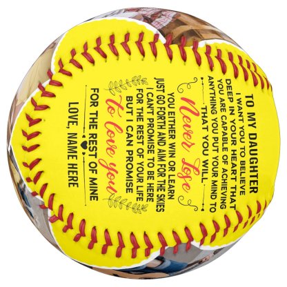 Love Quote To My Daughter with Custom 4 Photos Softball