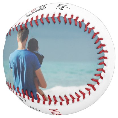 Best Dad Ever Ribbon Father's Day Photo Collage Softball