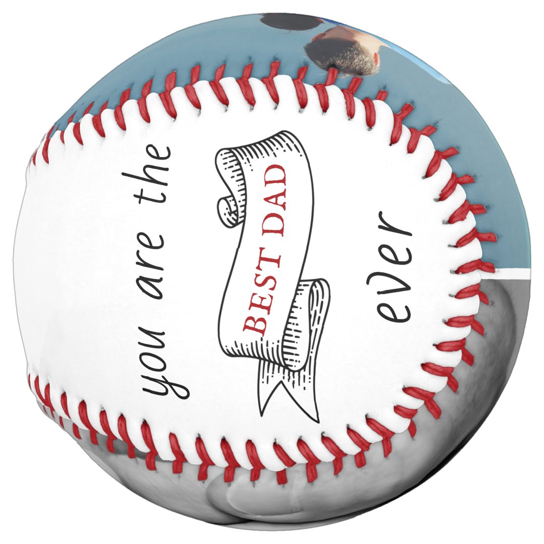 Best Dad Ever Ribbon Father's Day Photo Collage Softball