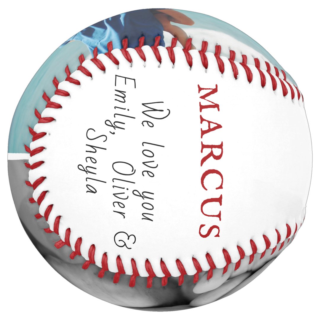 Best Dad Ever Ribbon Father's Day Photo Collage Softball