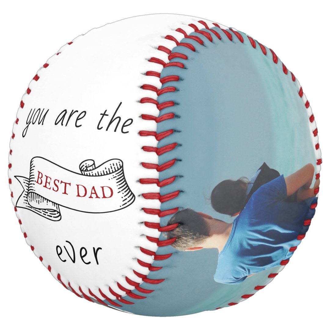 Best Dad Ever Ribbon Father's Day Photo Collage Softball