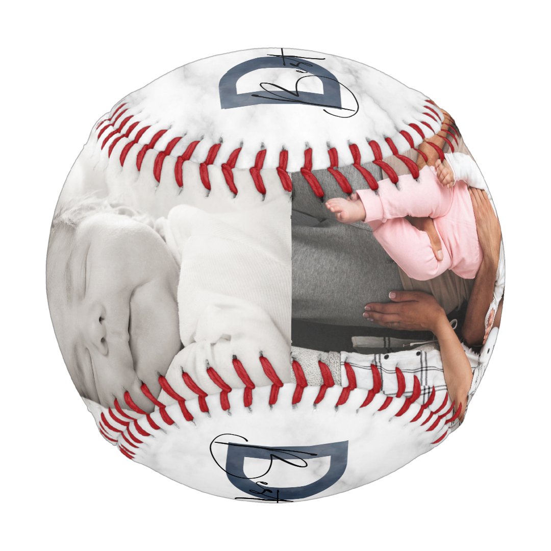 Dusty Blue Best Dad Ever First Fathers Day Photo Baseball