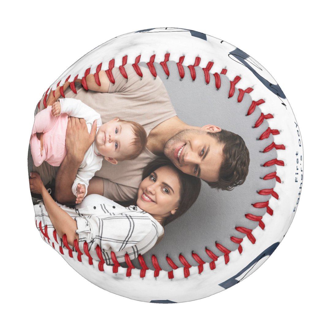 Dusty Blue Best Dad Ever First Fathers Day Photo Baseball