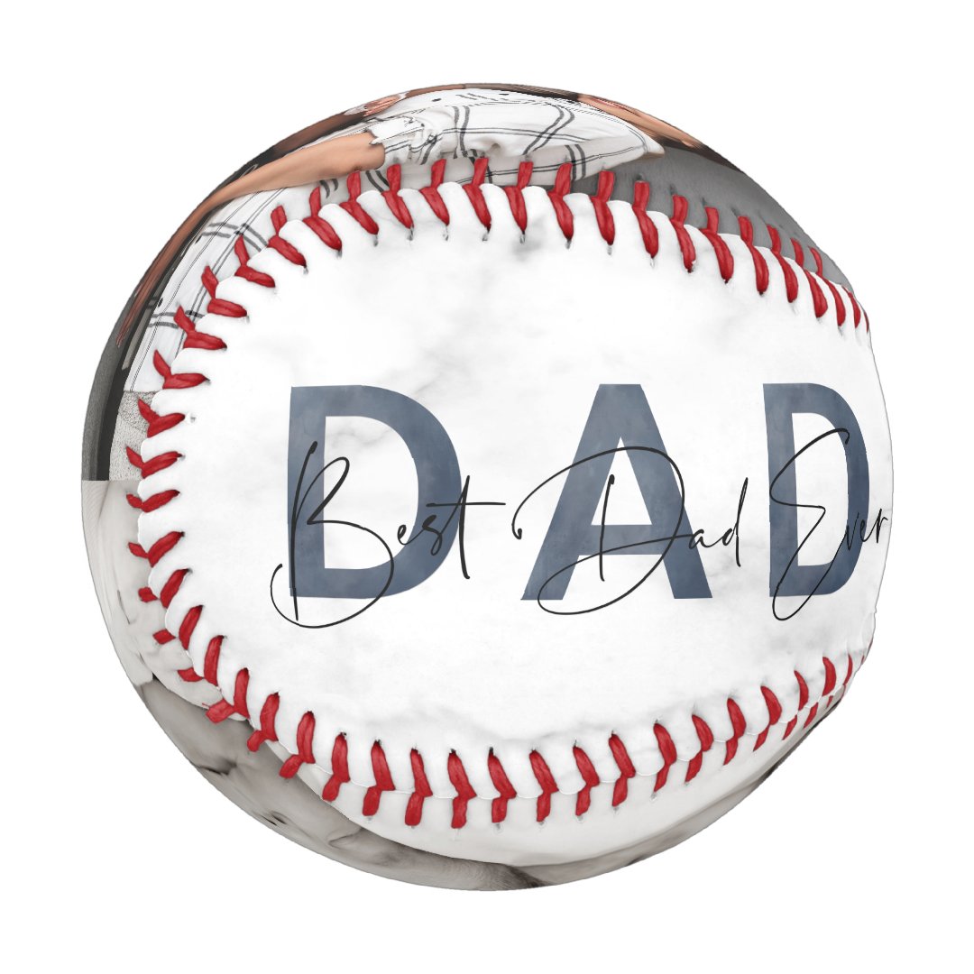 Dusty Blue Best Dad Ever First Fathers Day Photo Baseball