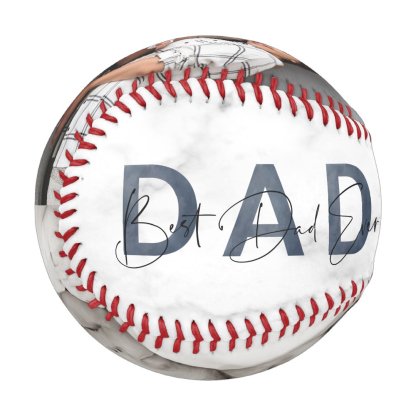 Dusty Blue Best Dad Ever First Fathers Day Photo Baseball