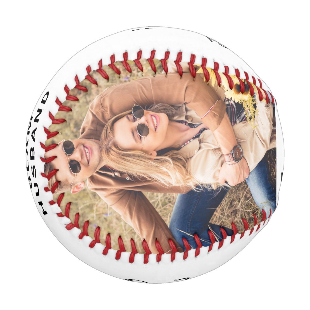 Husband Personalized Anniversary Photos Blue Yellow Baseball