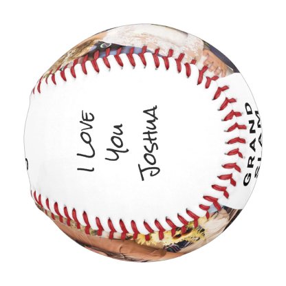 Husband Personalized Anniversary Photos Blue Yellow Baseball