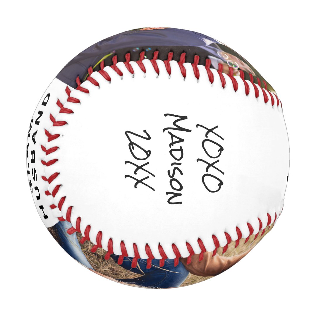 Husband Personalized Anniversary Photos Blue Yellow Baseball