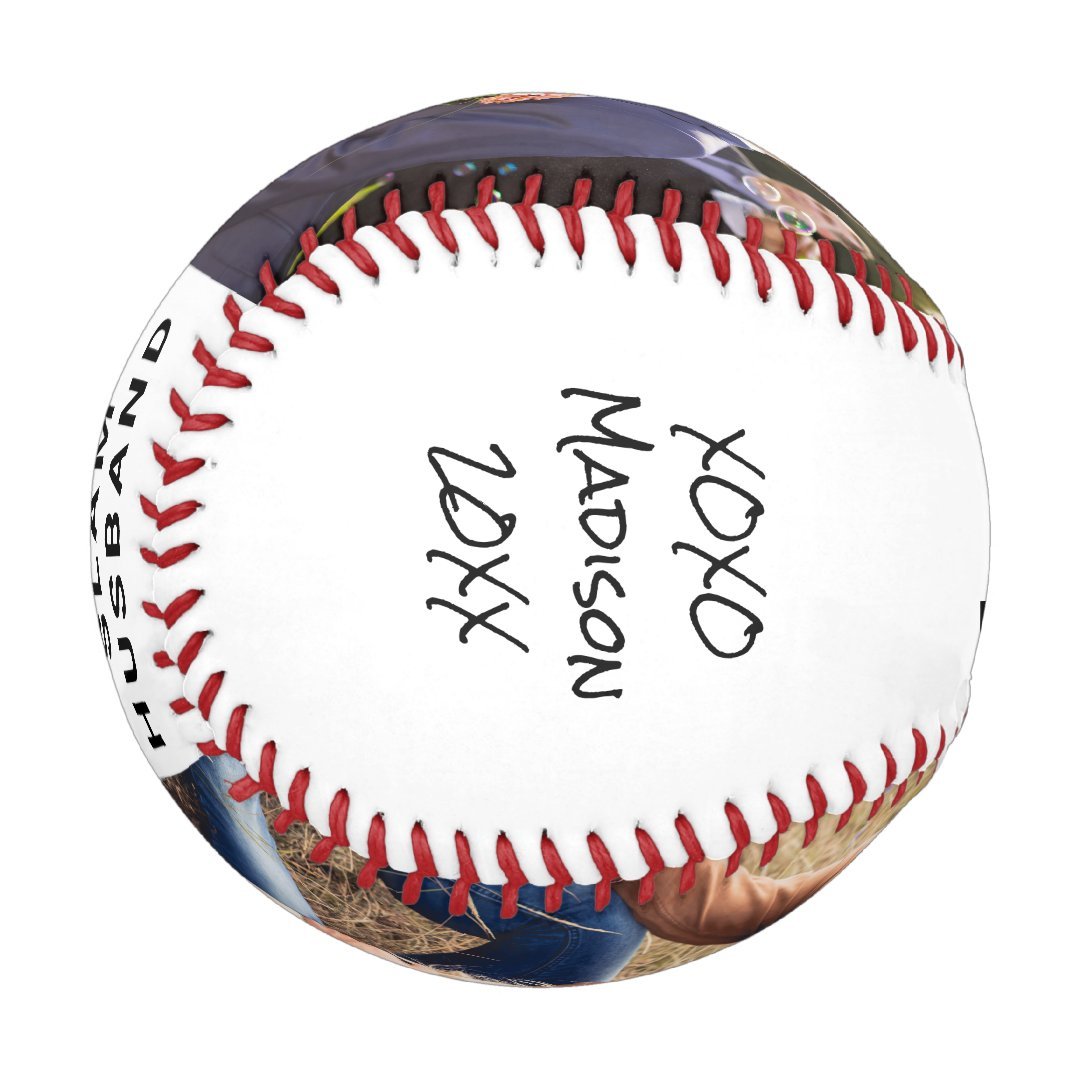 Husband Personalized Anniversary Photos Blue Yellow Baseball