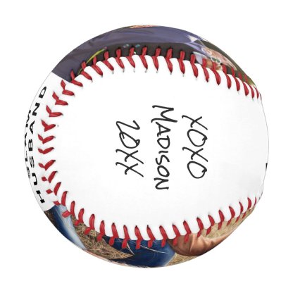 Husband Personalized Anniversary Photos Blue Yellow Baseball