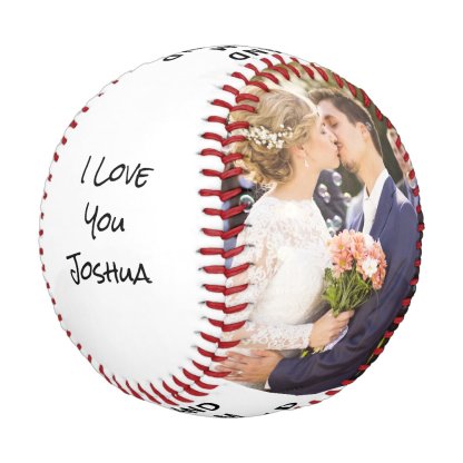 Husband Personalized Anniversary Photos Blue Yellow Baseball