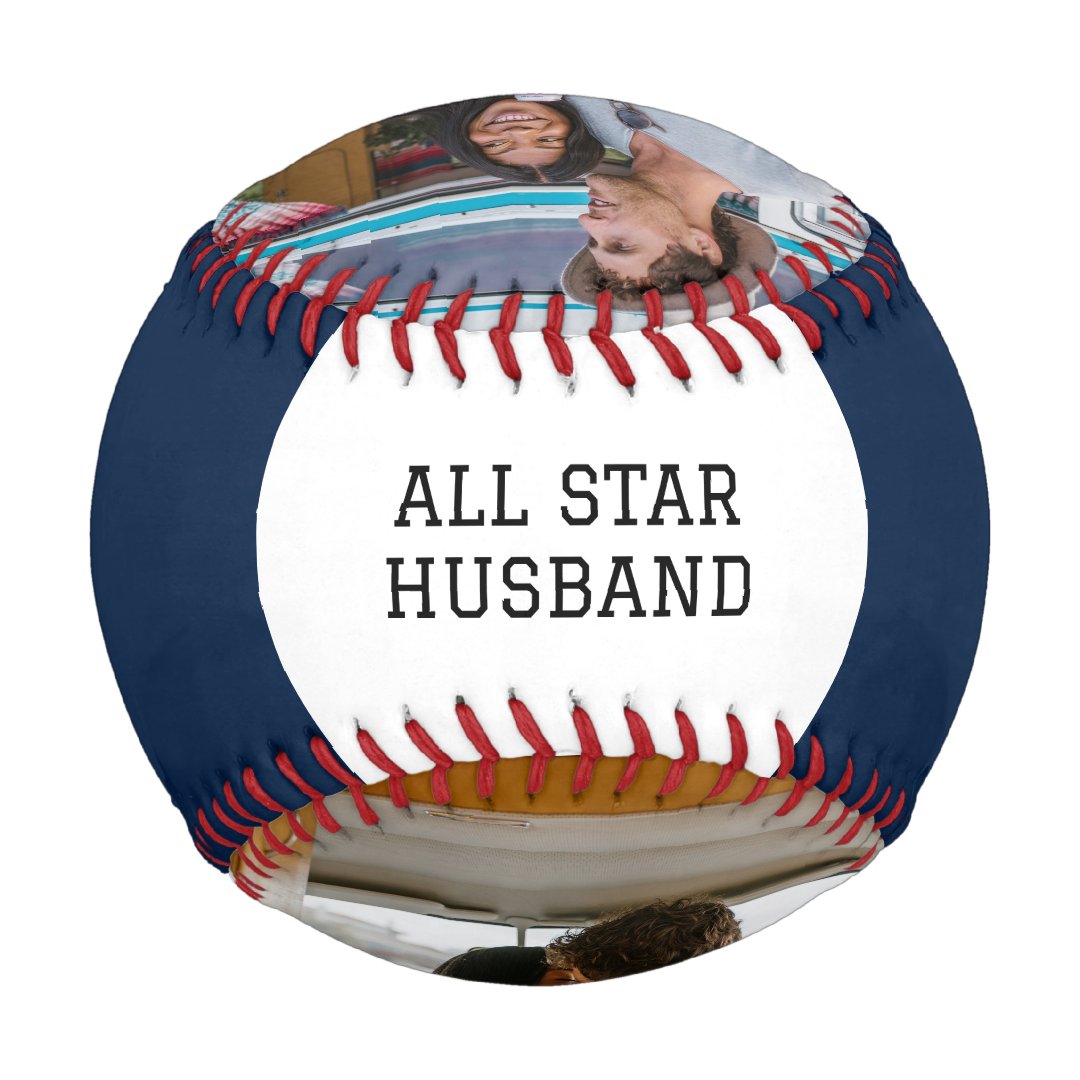 All Star Husband Two Photo Anniversary Baseball