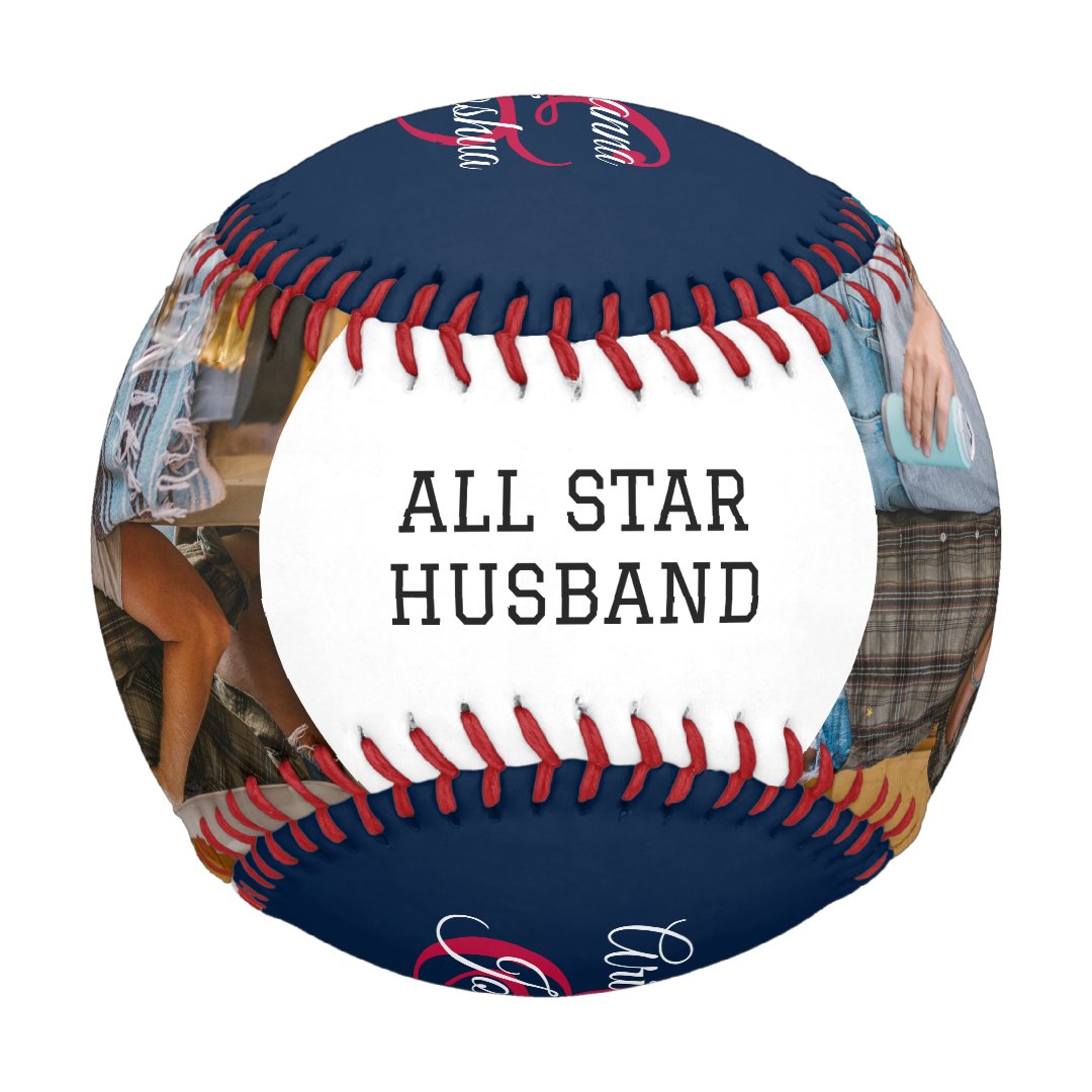All Star Husband Two Photo Anniversary Baseball