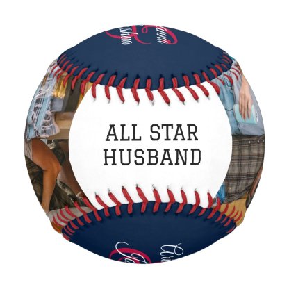 All Star Husband Two Photo Anniversary Baseball