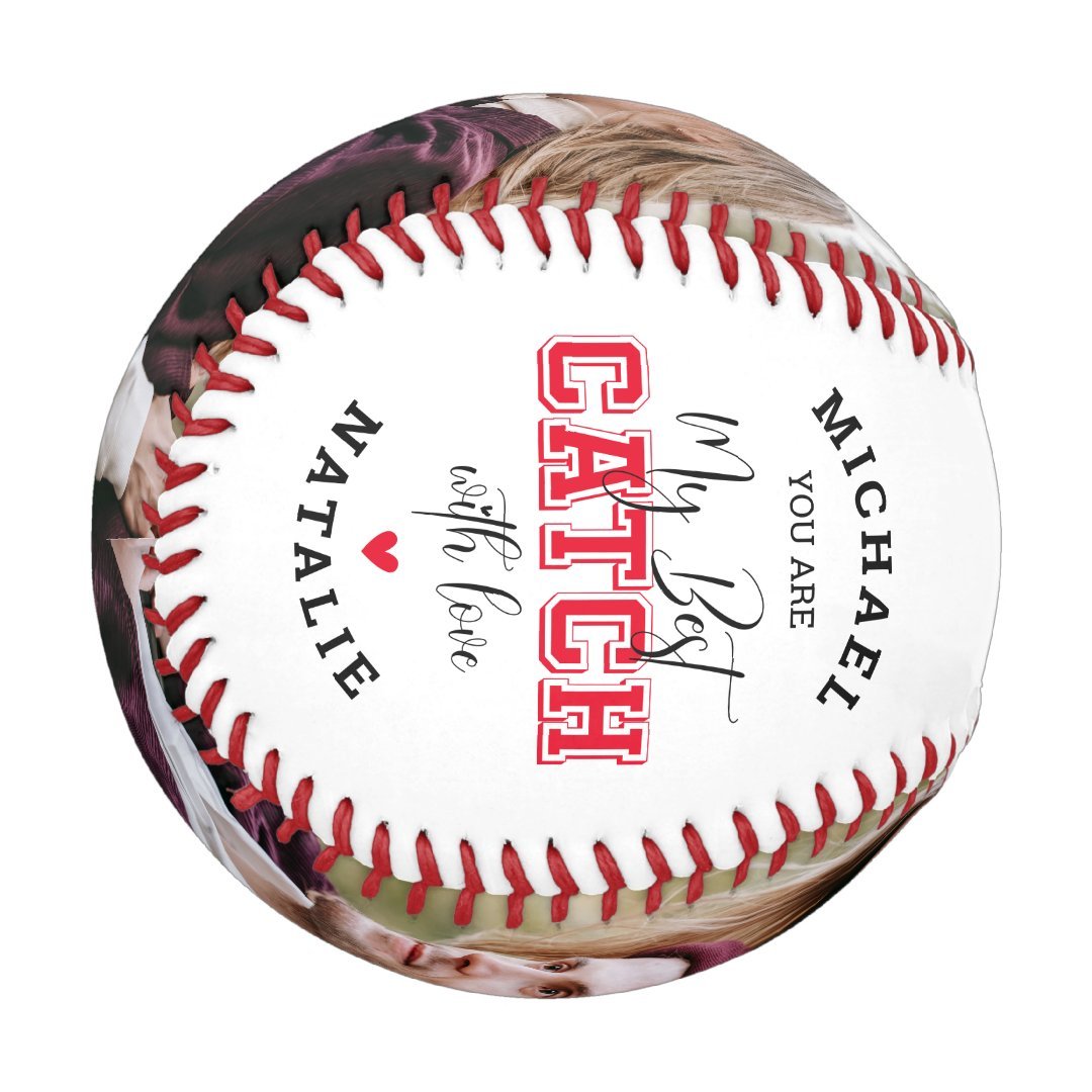'You Are My Best Catch' Boyfriend Couple Photo Baseball