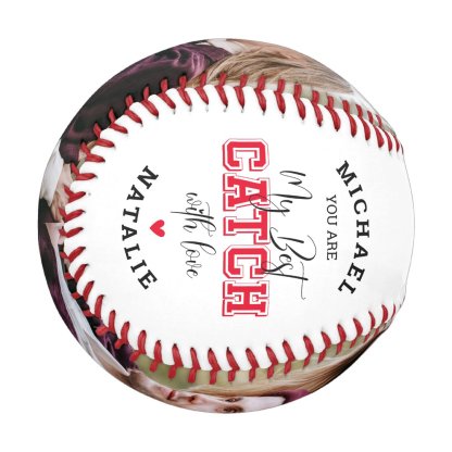 'You Are My Best Catch' Boyfriend Couple Photo Baseball