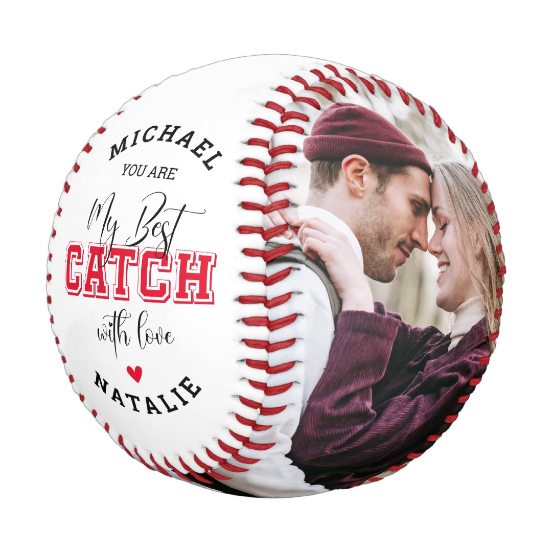 'You Are My Best Catch' Boyfriend Couple Photo Baseball
