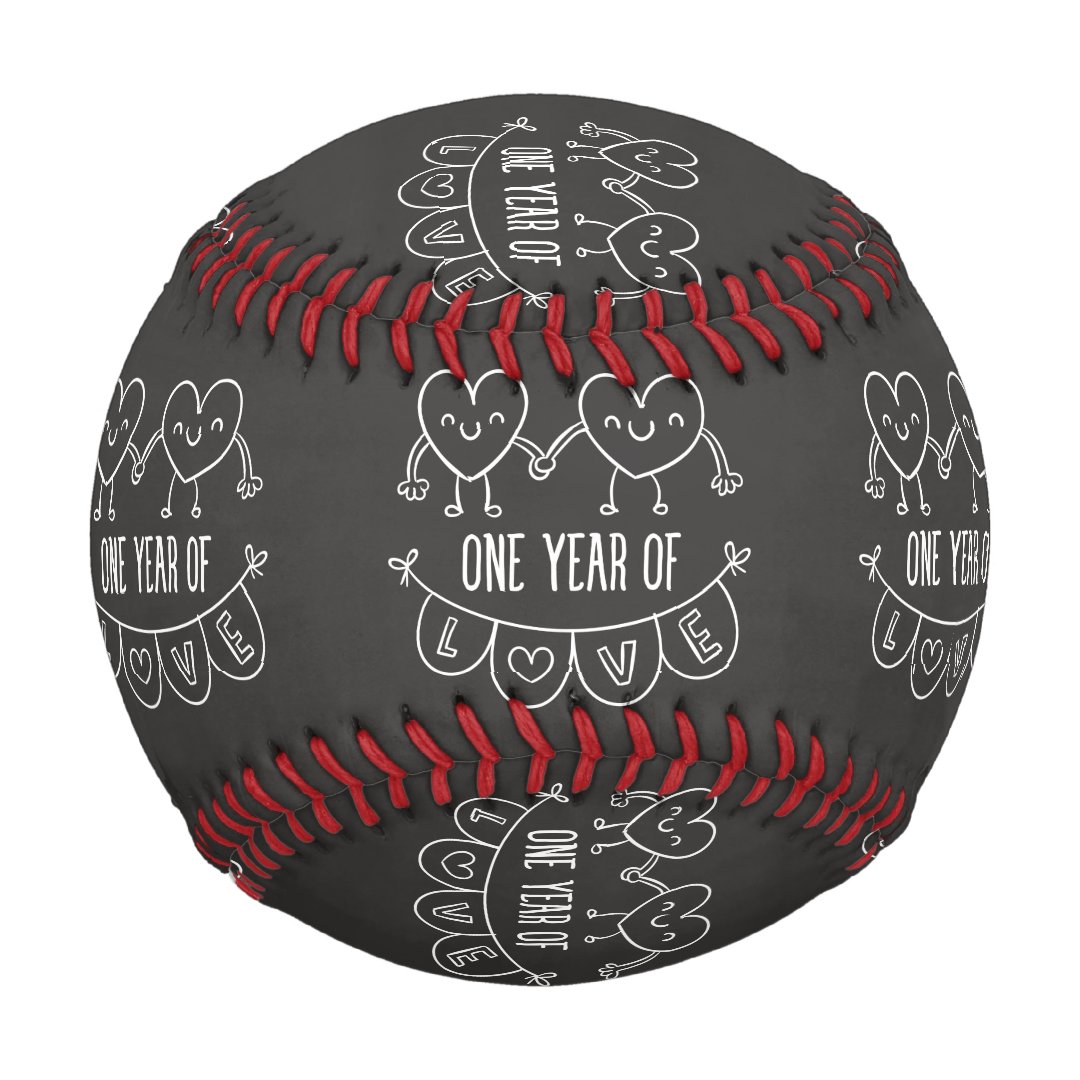 1st Anniversary Gift for Her Chalk Baseball