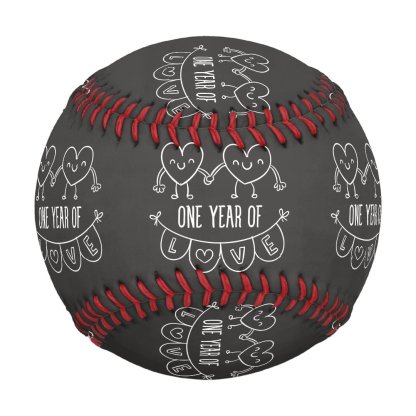 1st Anniversary Gift for Her Chalk Baseball