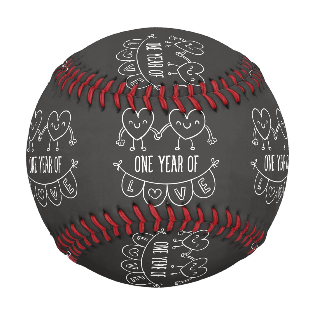 1st Anniversary Gift for Her Chalk Baseball