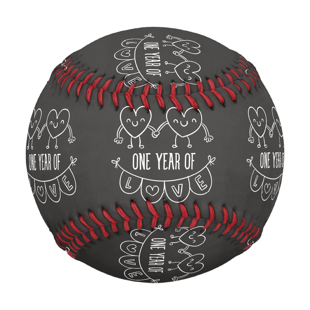 1st Anniversary Gift for Her Chalk Baseball