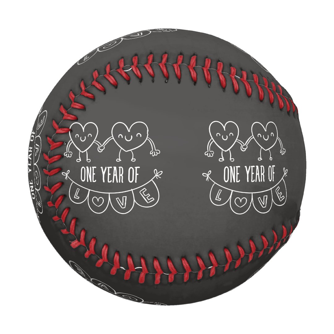 1st Anniversary Gift for Her Chalk Baseball