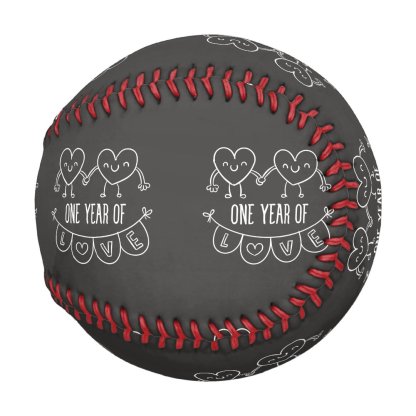 1st Anniversary Gift for Her Chalk Baseball