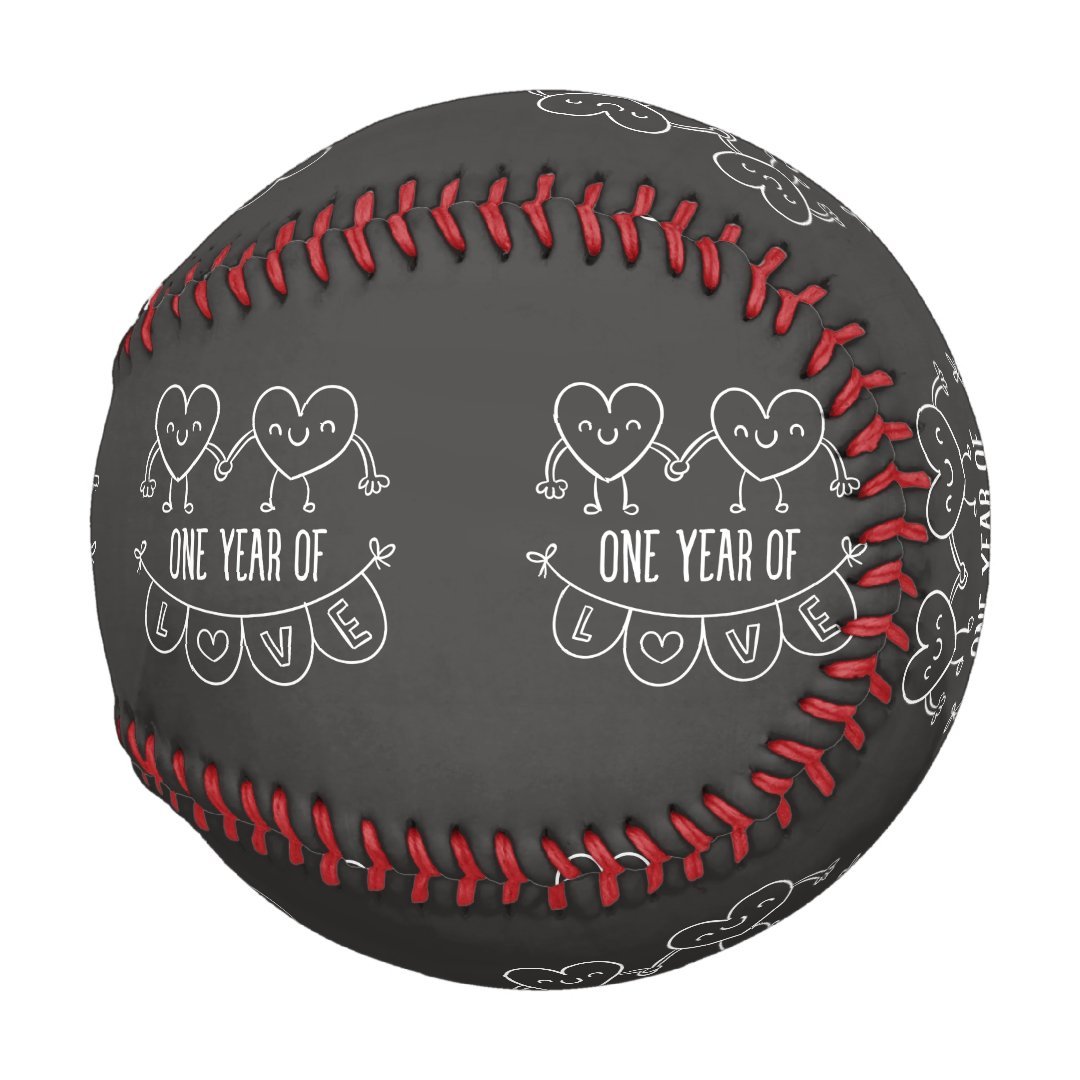 1st Anniversary Gift for Her Chalk Baseball