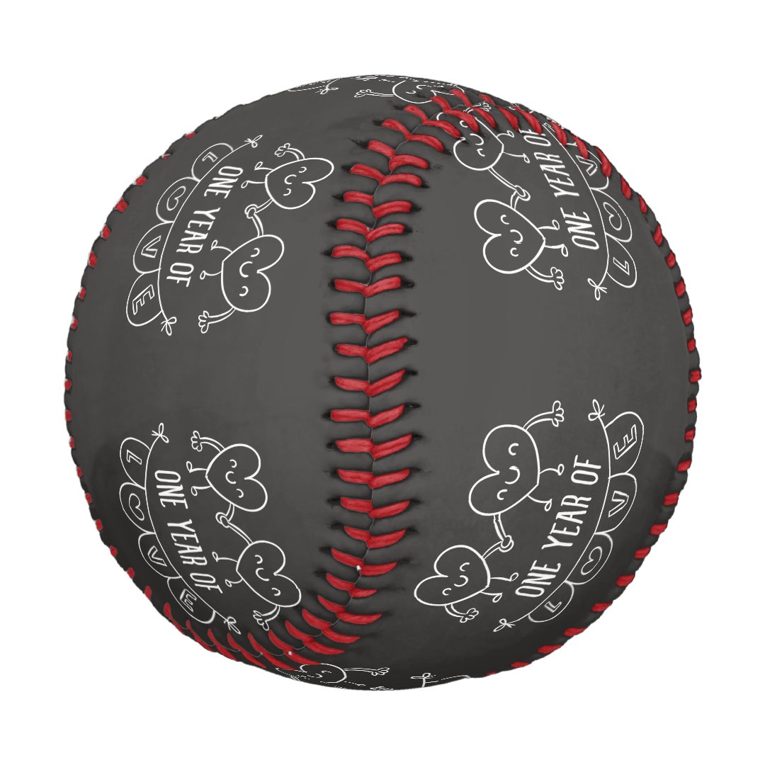 1st Anniversary Gift for Her Chalk Baseball