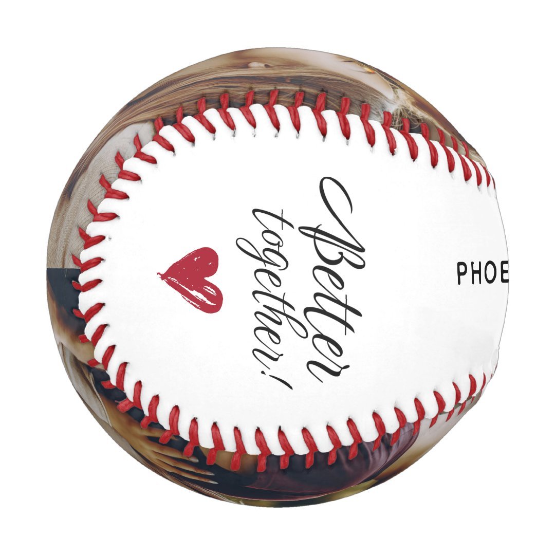 Photo Script Better Together Couples Custom Baseball