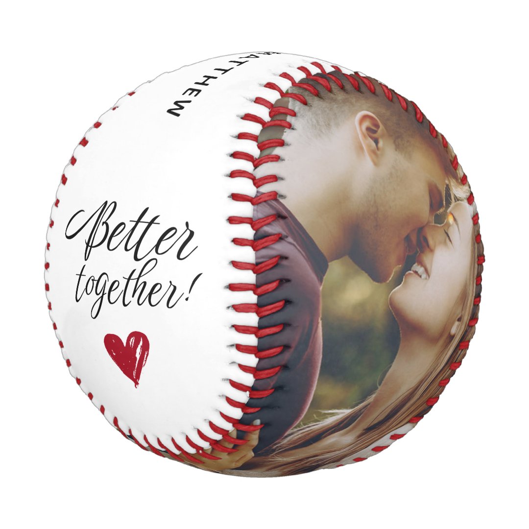 Photo Script Better Together Couples Custom Baseball