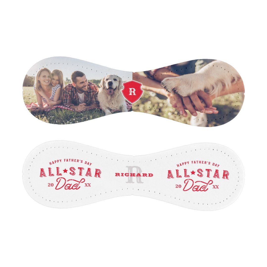 All Star Dad | Happy Father's Day Photo & Monogram Baseball
