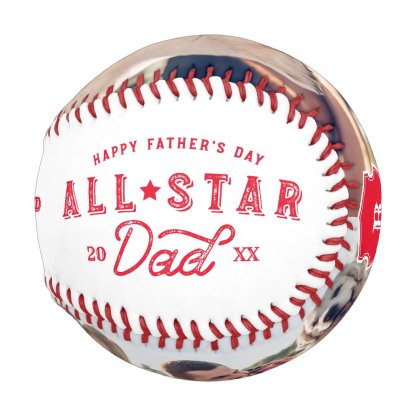 All Star Dad | Happy Father's Day Photo & Monogram Baseball