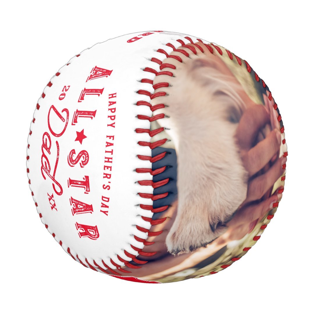All Star Dad | Happy Father's Day Photo & Monogram Baseball
