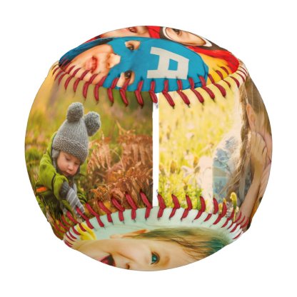 Modern Best Dad ever 5 photos grid collage father Baseball