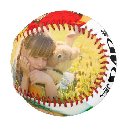 Modern Best Dad ever 5 photos grid collage father Baseball