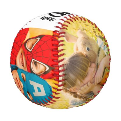 Modern Best Dad ever 5 photos grid collage father Baseball