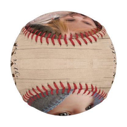 Rustic Stepped Up Dad Father's Day Photo Baseball