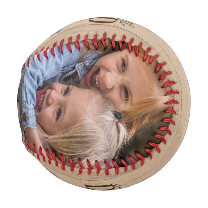 Rustic Stepped Up Dad Father's Day Photo Baseball