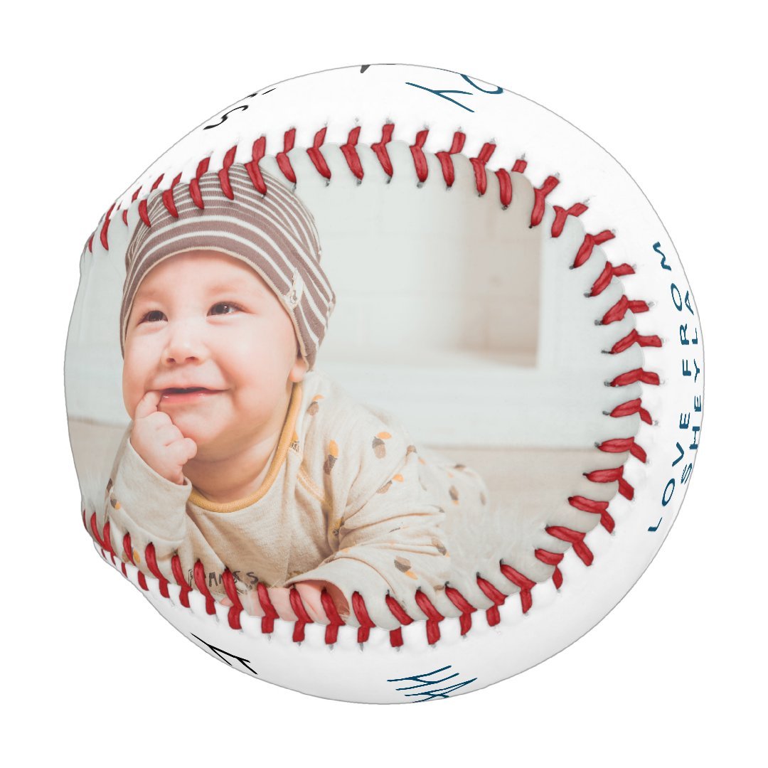 Cute 1st Father`s Day Pink Script 2 Photo Collage Baseball