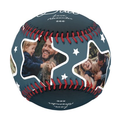 Star Dad Fathers Day Keepsake Photo Baseball