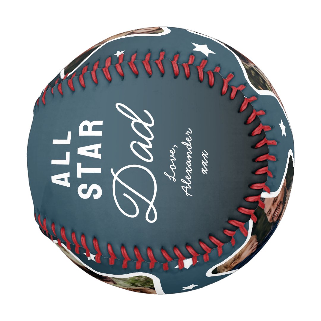 Star Dad Fathers Day Keepsake Photo Baseball