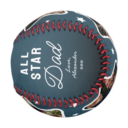 Star Dad Fathers Day Keepsake Photo Baseball