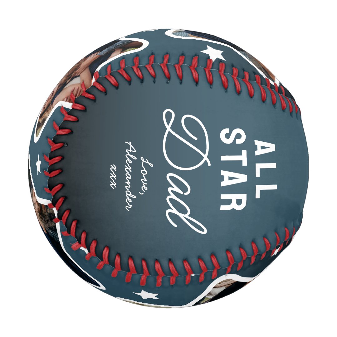 Star Dad Fathers Day Keepsake Photo Baseball