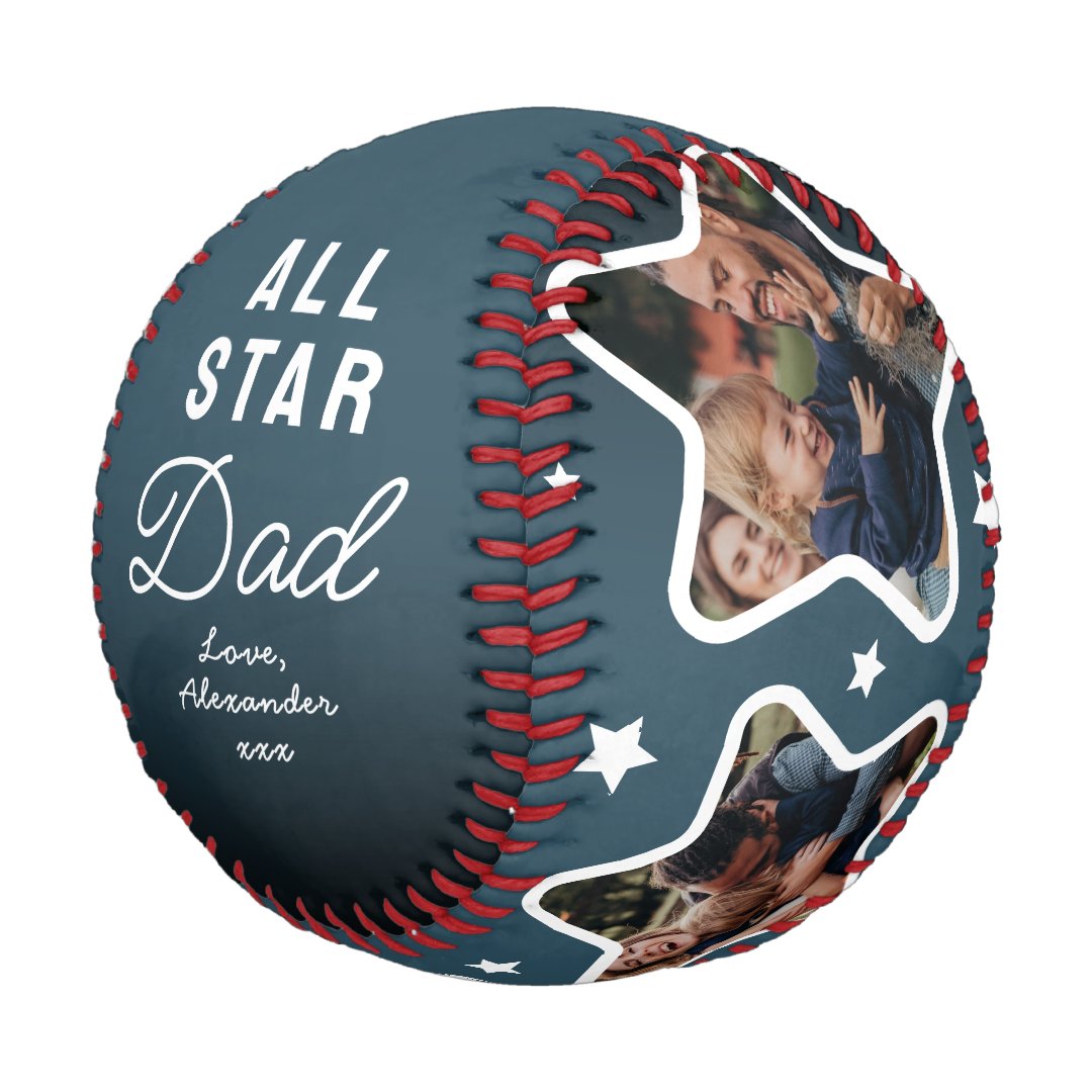 Star Dad Fathers Day Keepsake Photo Baseball