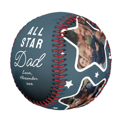 Star Dad Fathers Day Keepsake Photo Baseball
