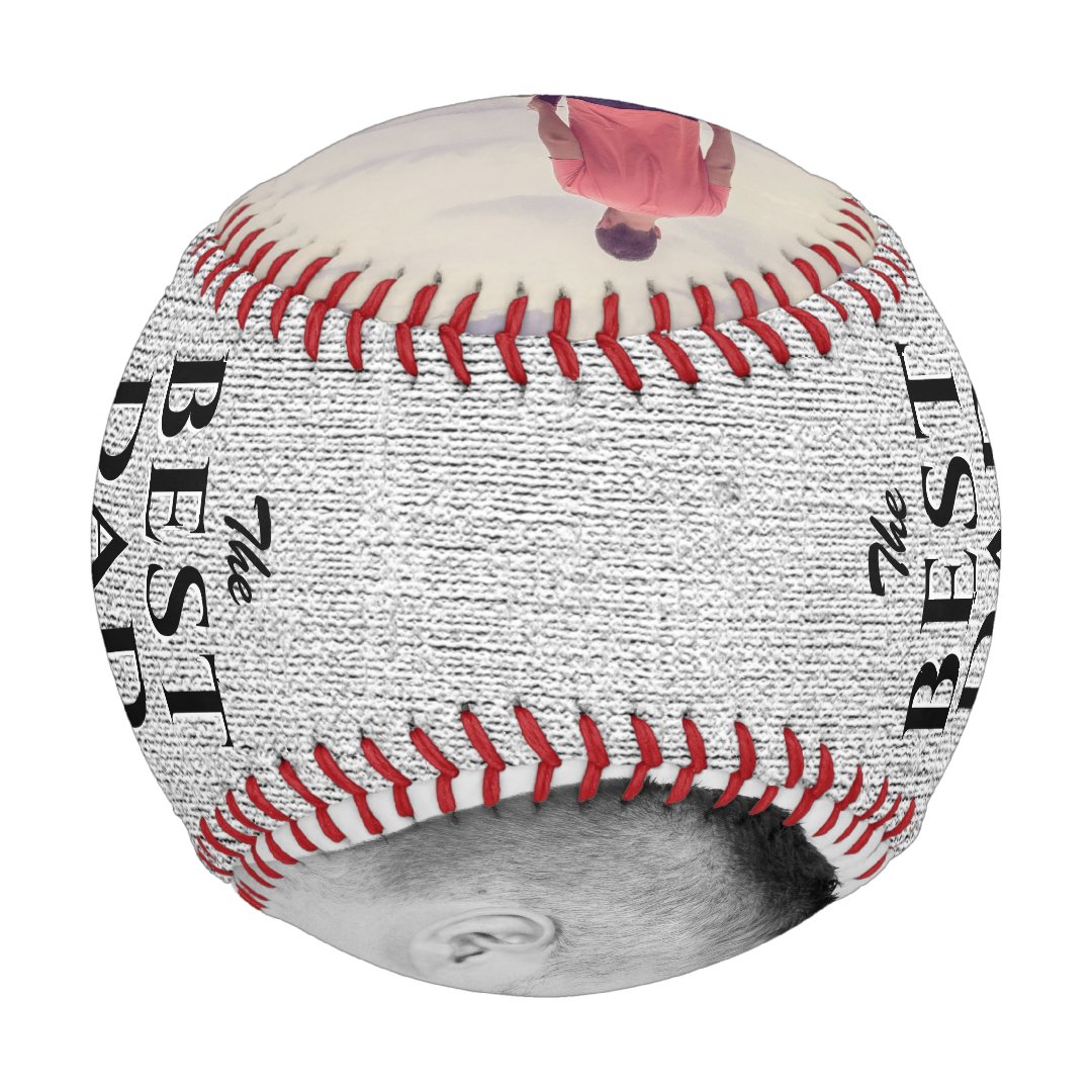 Rustic Best Dad Ever Father's Day 2 Photo Collage Baseball