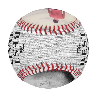 Rustic Best Dad Ever Father's Day 2 Photo Collage Baseball