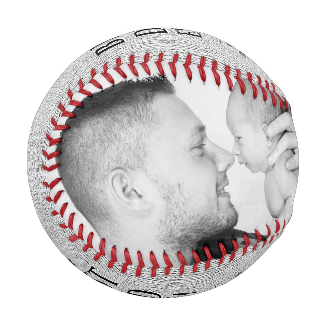 Rustic Best Dad Ever Father's Day 2 Photo Collage Baseball